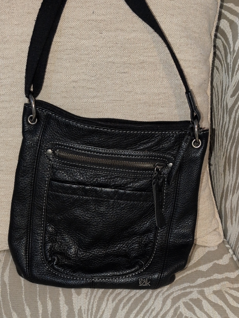 The Sak Black Pebbled Leather Crossbody Bag